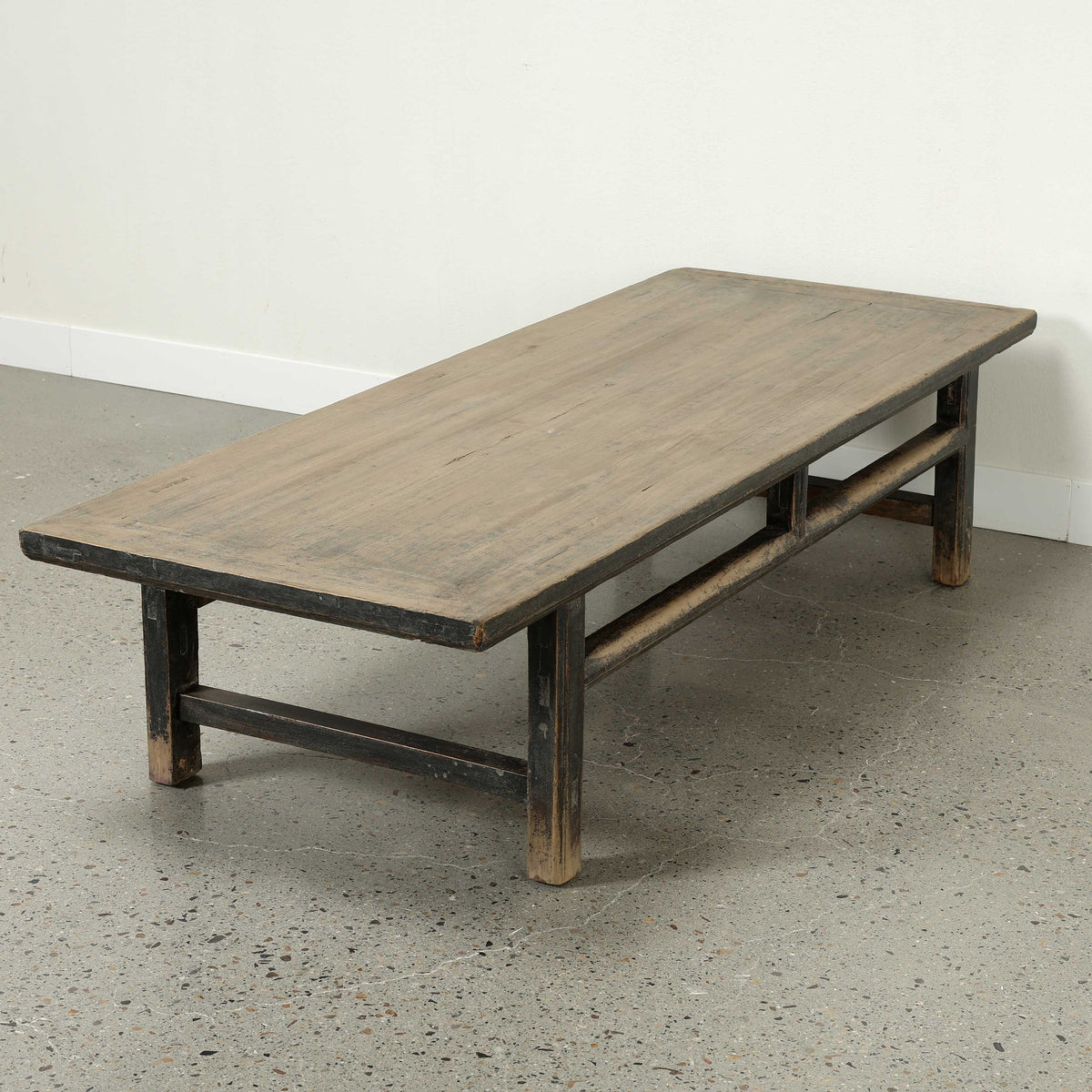 Approx. 74 Inches Wide Two-Toned Vintage Coffee Table Distressed Black