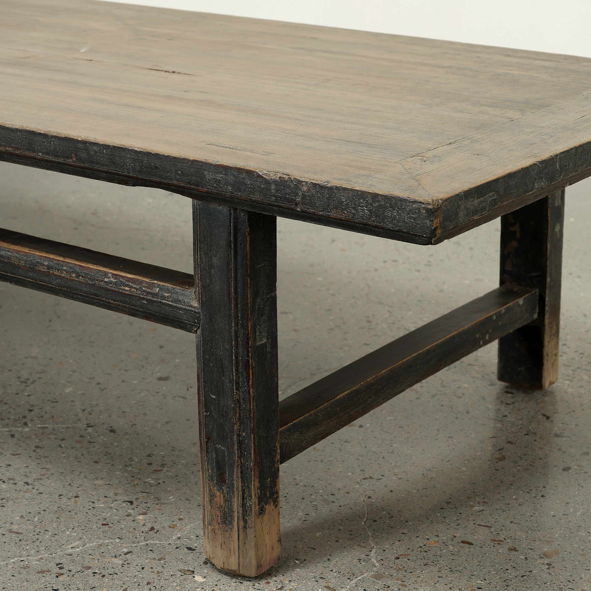 Approx. 74 Inches Wide Two-Toned Vintage Coffee Table Distressed Black
