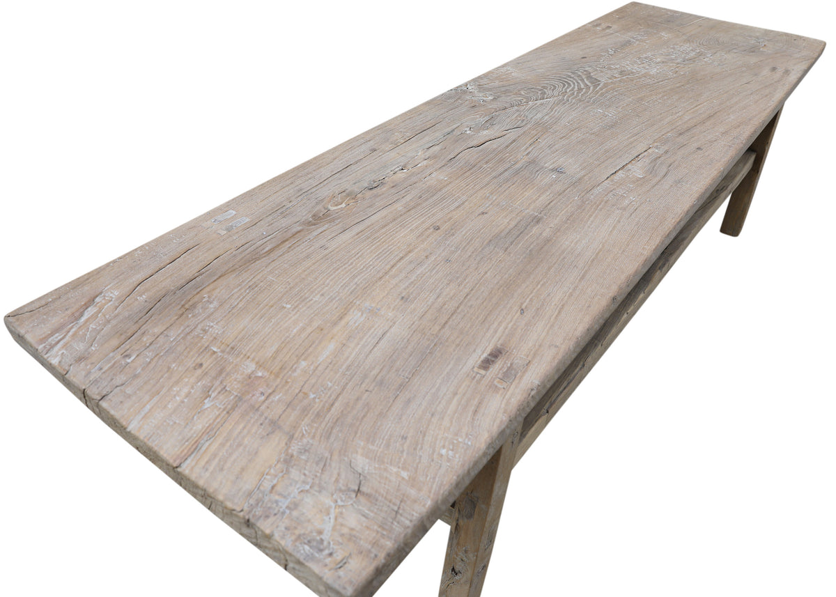 Vintage coffee table Large approx. 6-7' long 20-30" wide Weathered natural (size & color vary)