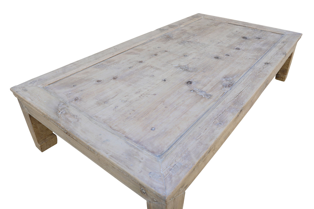 Vintage Extra Large Coffee Table Approx. 7-8ft Wide 30-50 Inches Deep Weathered Natural(Size & Finish vary)