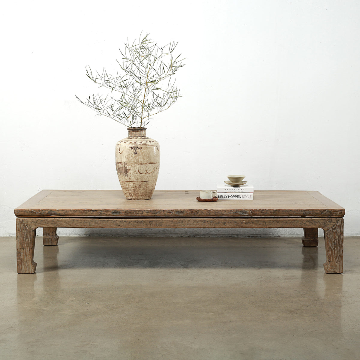Approx. 89 Inches Wide 46 Inches Deep Vintage Extra Large Ming Style Coffee Table Weathered Natural