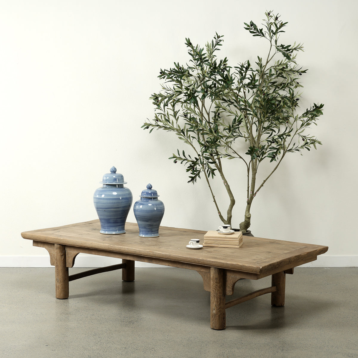Vintage Extra Large Coffee Table 82.7W35.8D18.5H Weathered Natural