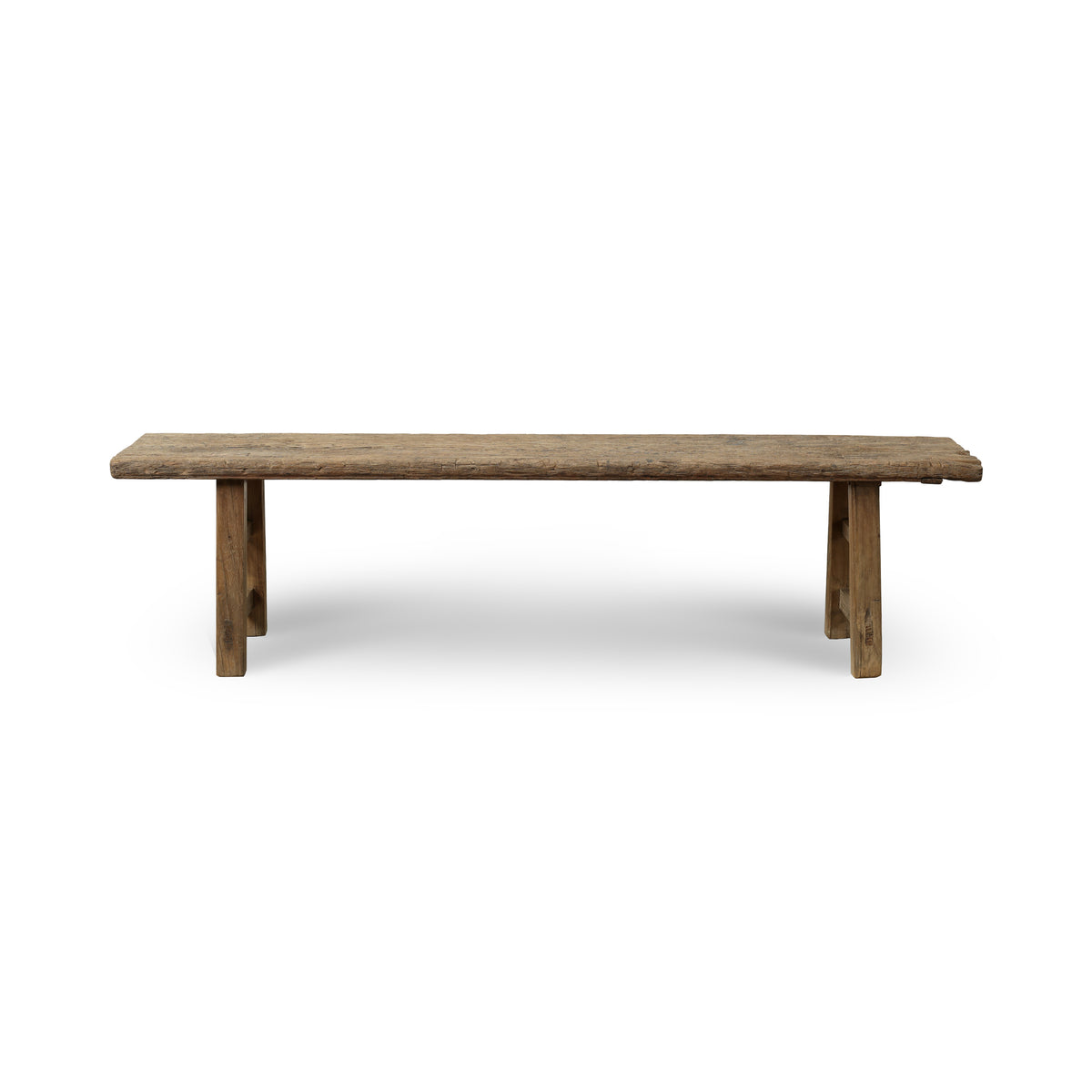 Approx. 74 Inches Long 15 Inches Deep Vintage Rustic Bench Weathered Natural