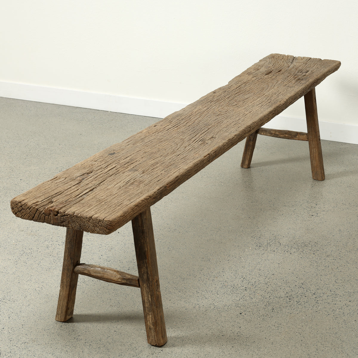 Approx. 81.5 Inches Long 13.8 Inches Deep Vintage Rustic Bench Weathered Natural