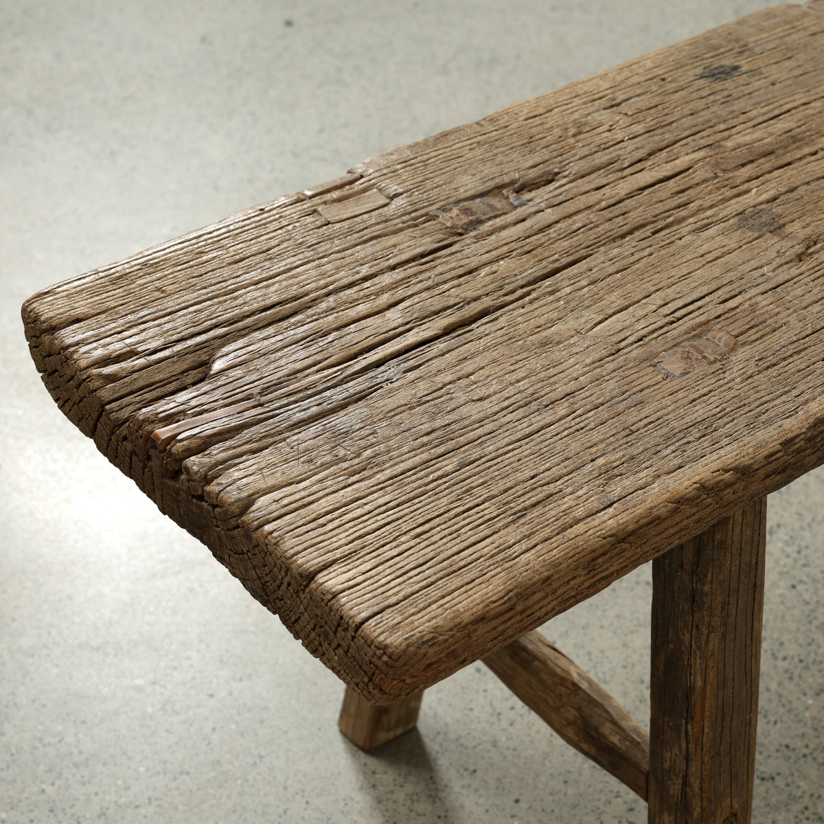 Approx. 81.5 Inches Long 13.8 Inches Deep Vintage Rustic Bench Weathered Natural
