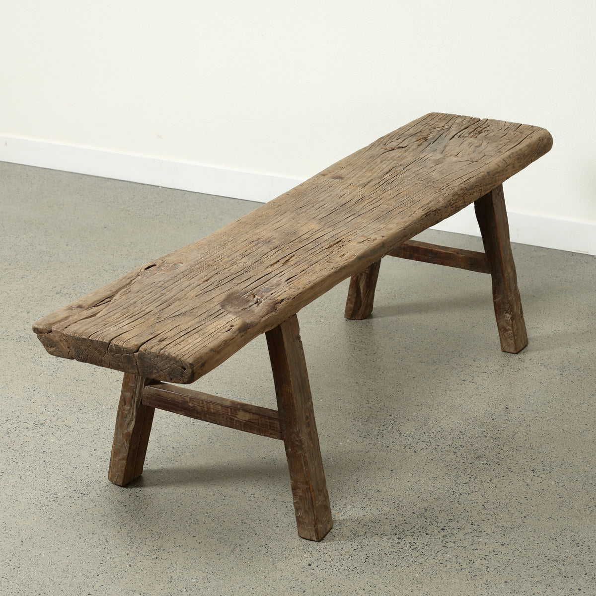 Approx. 65.4 Inches Long 14.2 Inches Deep Vintage Rustic Bench Weathered Natural