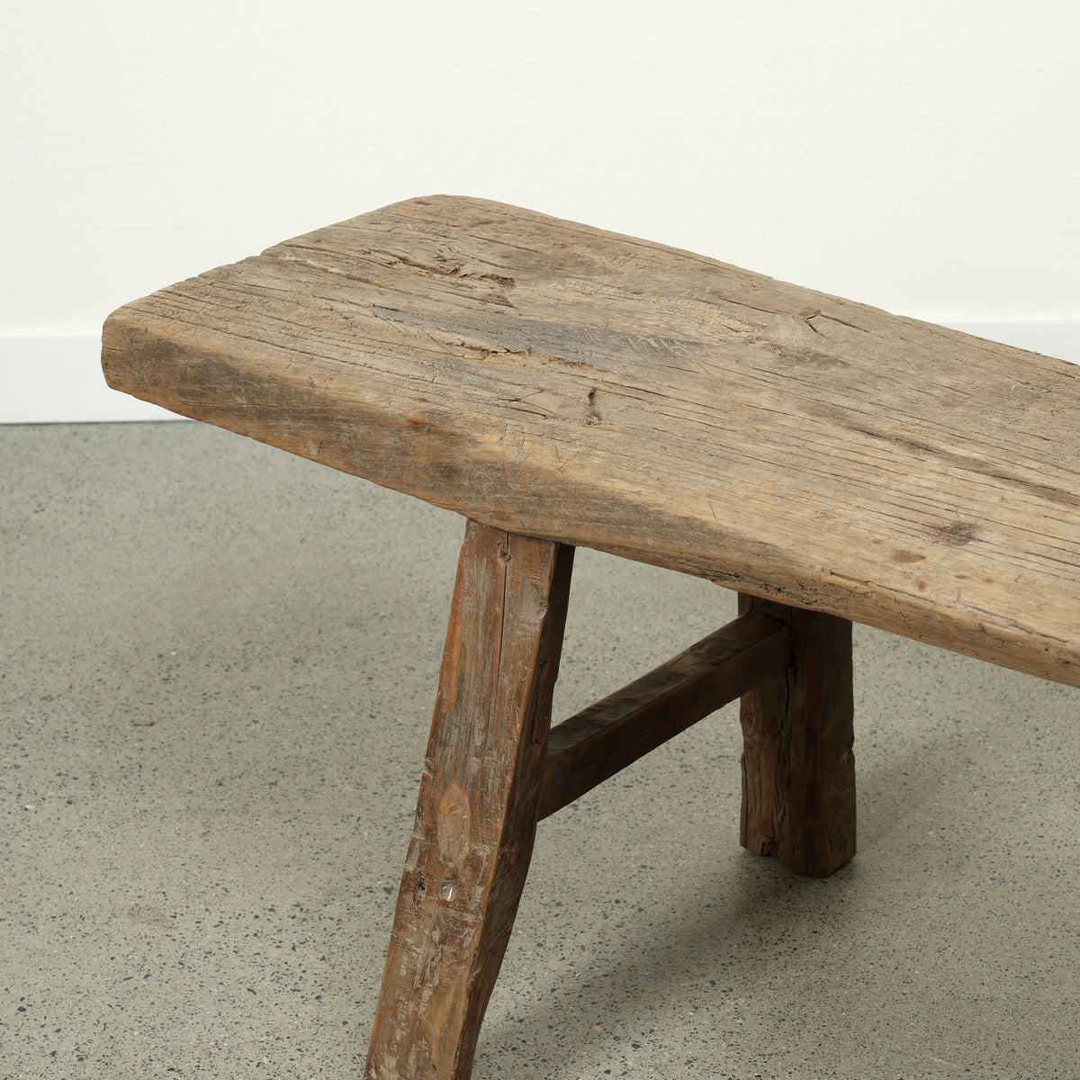 Approx. 65.4 Inches Long 14.2 Inches Deep Vintage Rustic Bench Weathered Natural