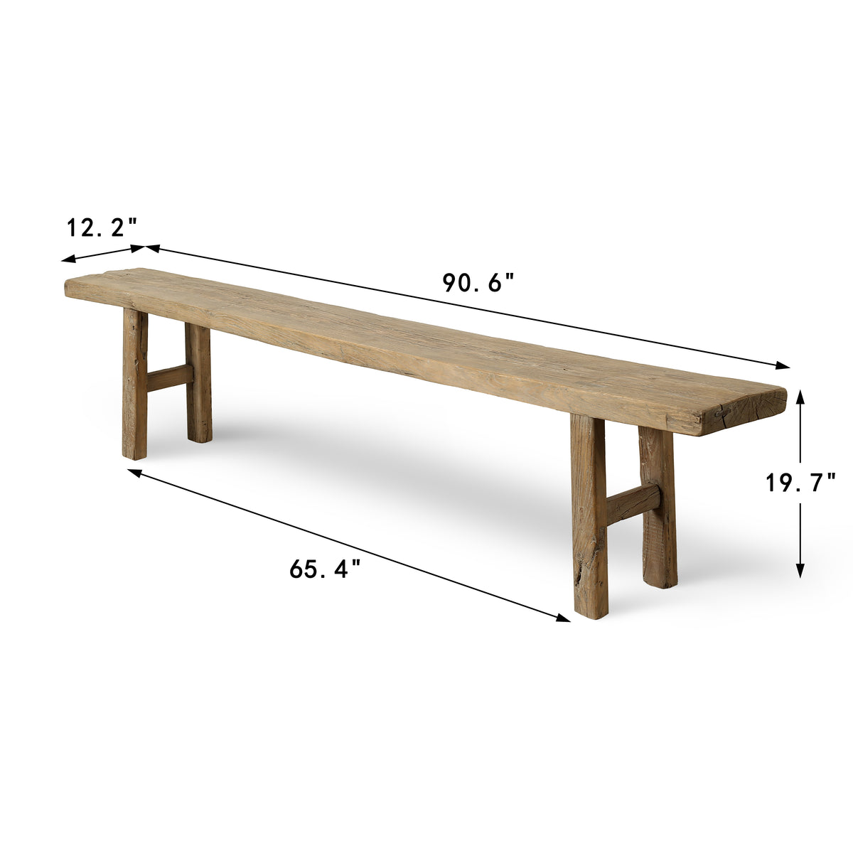 Approx. 91 Inches Long 12 Inches Deep Vintage Rustic Bench Weathered Nature