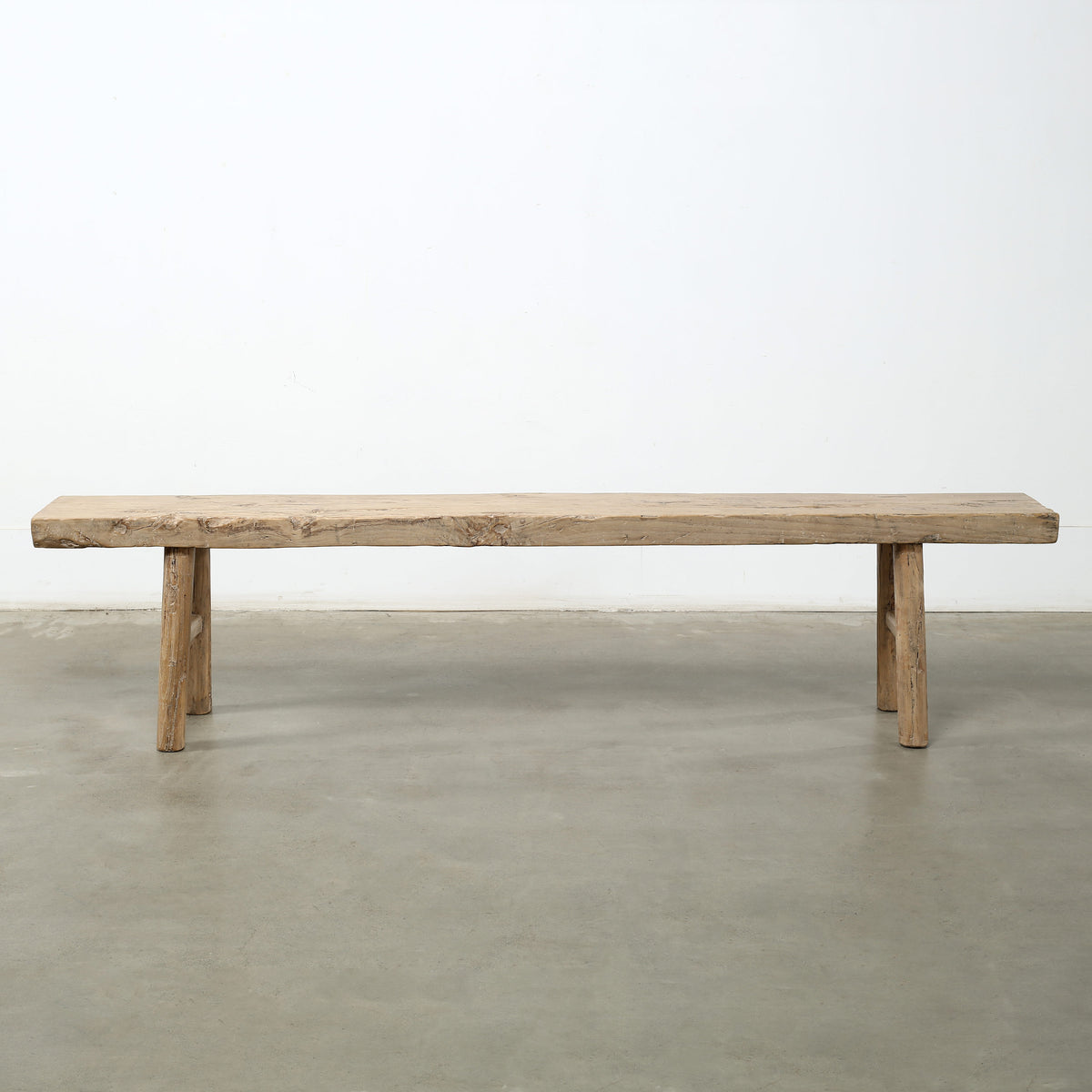 Vintage Bench Large Elmwood 84x11.8x19.7H Weathered Natural Excellent Top