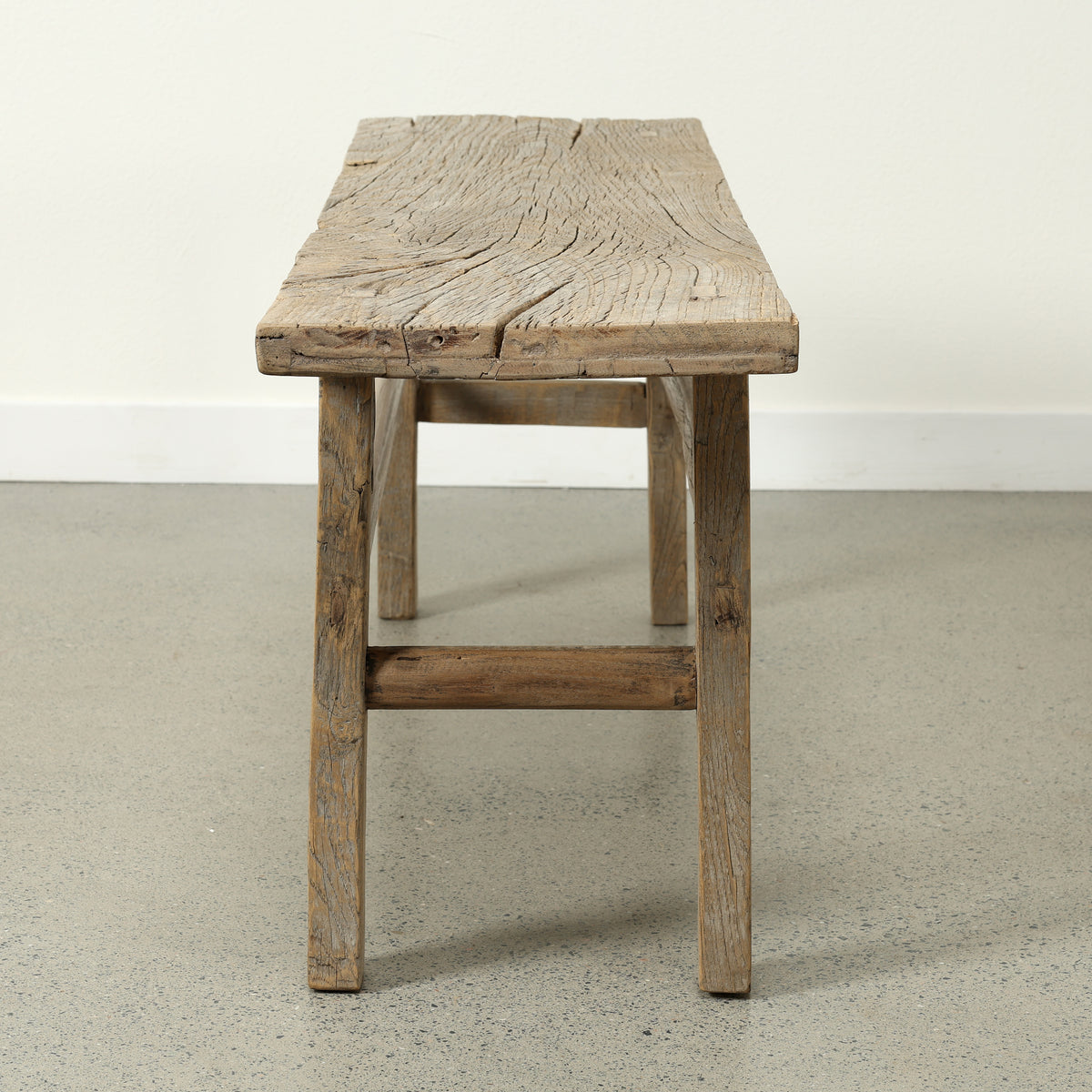 Vintage noodle bench 54.3 inches long 13.8 inches deep weathered natural