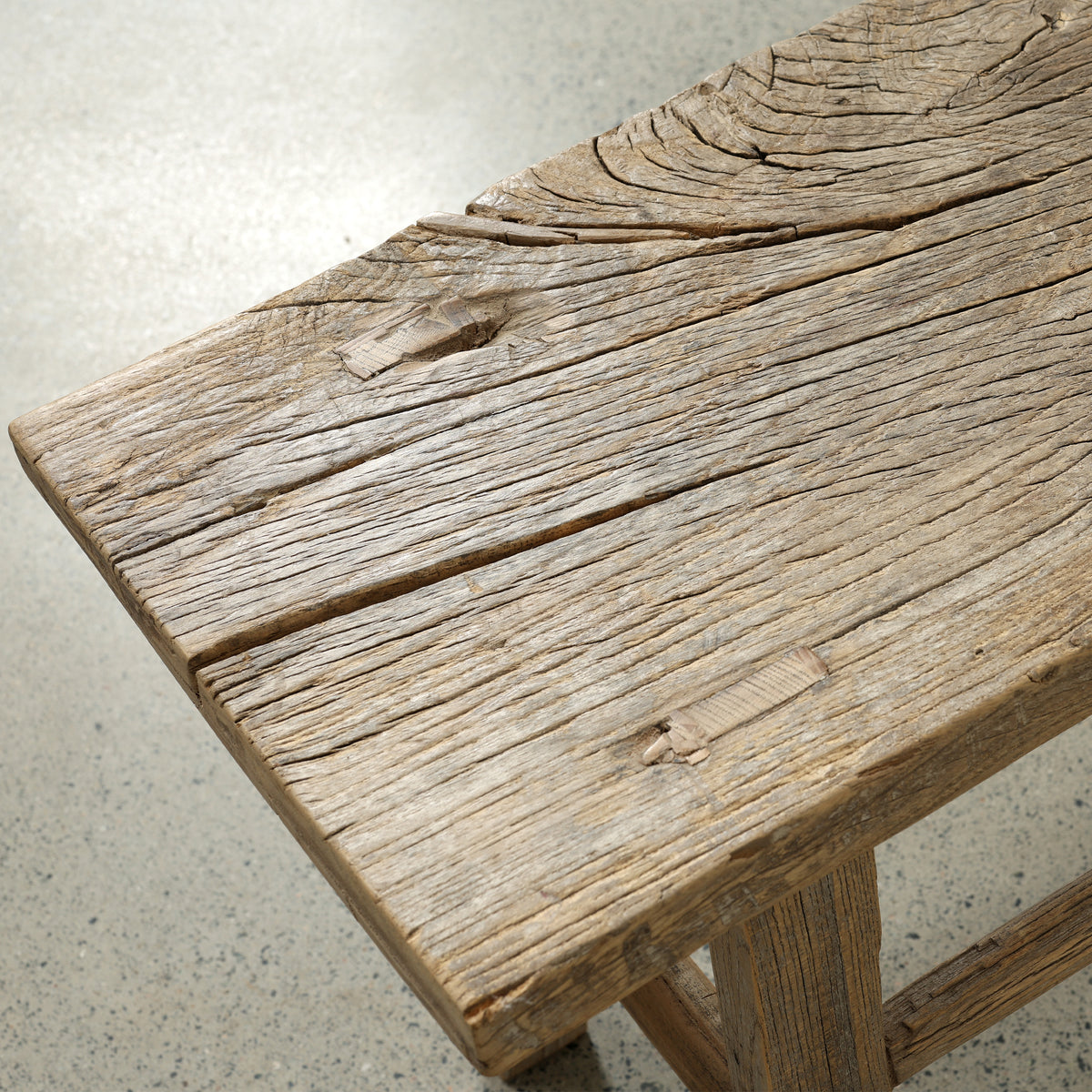 Vintage noodle bench 54.3 inches long 13.8 inches deep weathered natural