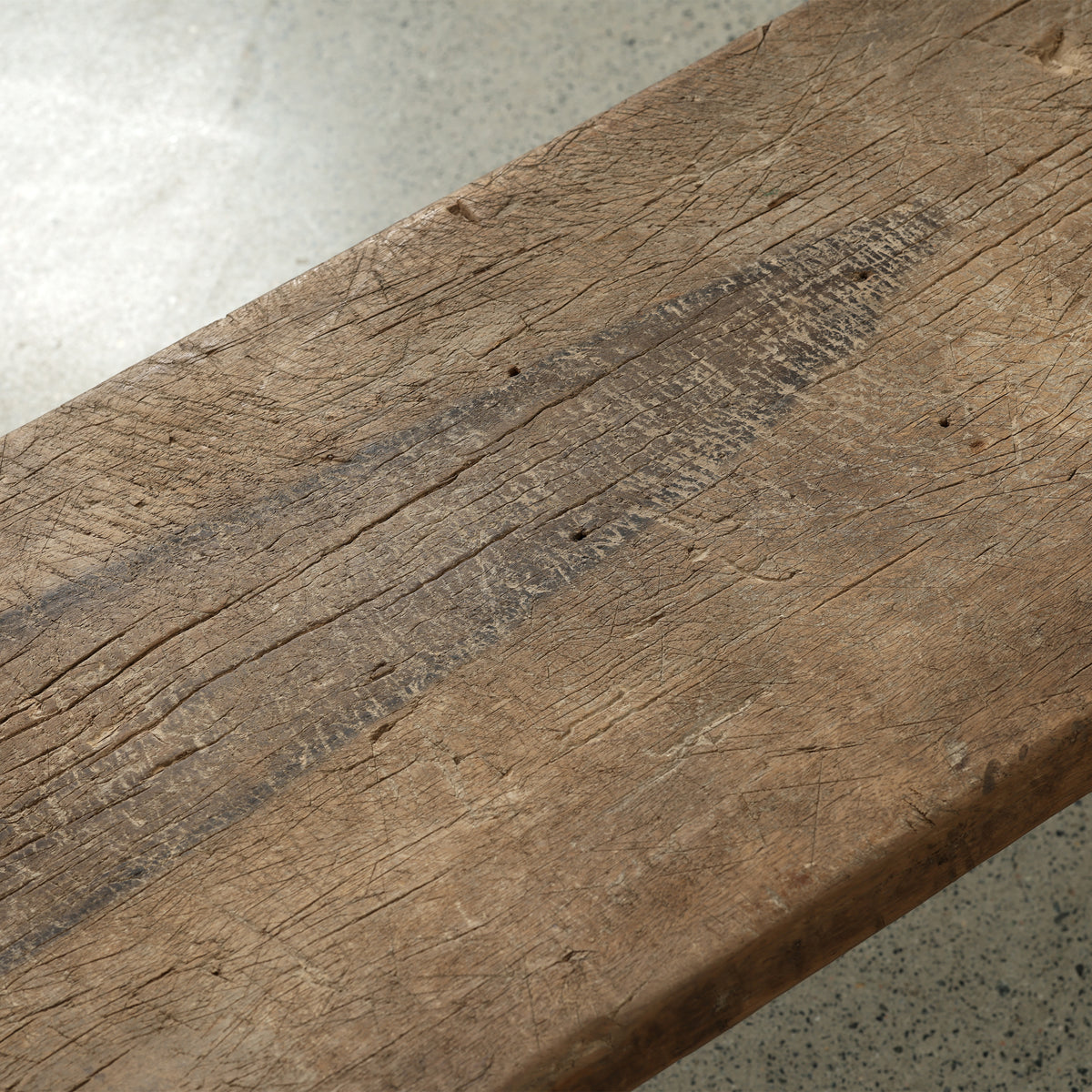 Vintage noodle bench 46.1 inches wide 14.6 inches deep weathered natural