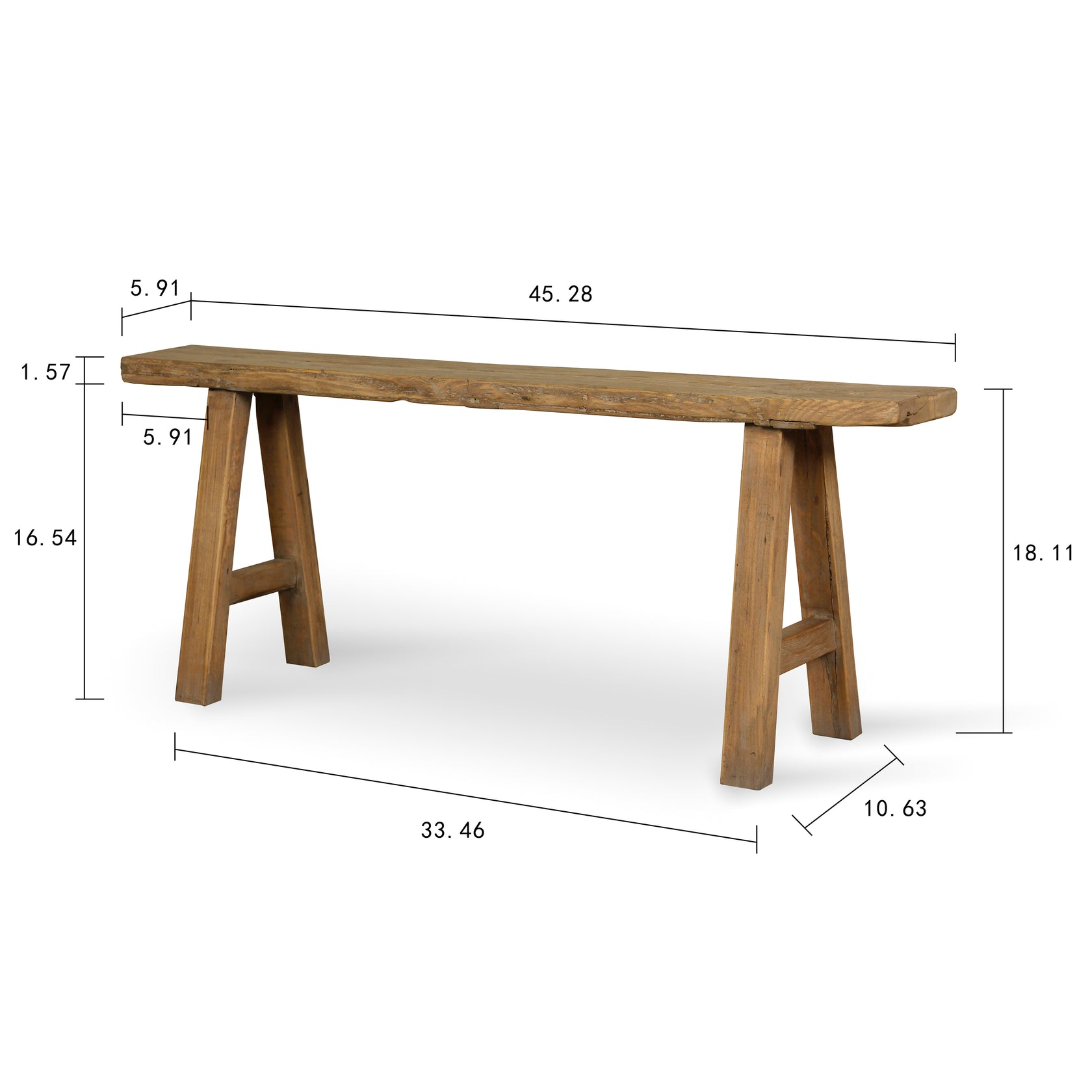 Noodle Bench | Weathered Natural Reclaimed Wood Finish