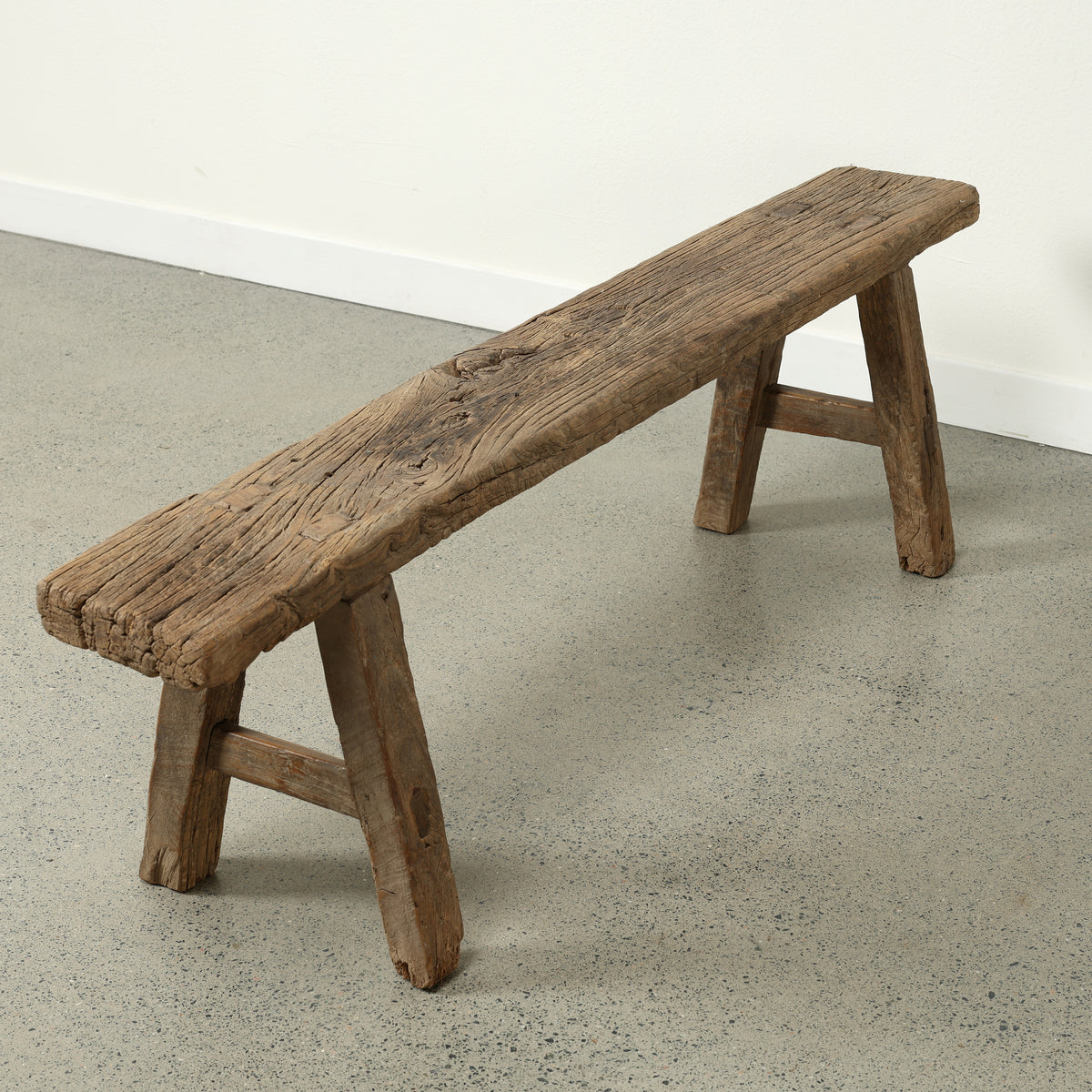 Approx. 60.6 Inches Long 8.3 Inches Deep Vintage Noodle Bench Weathered Natural