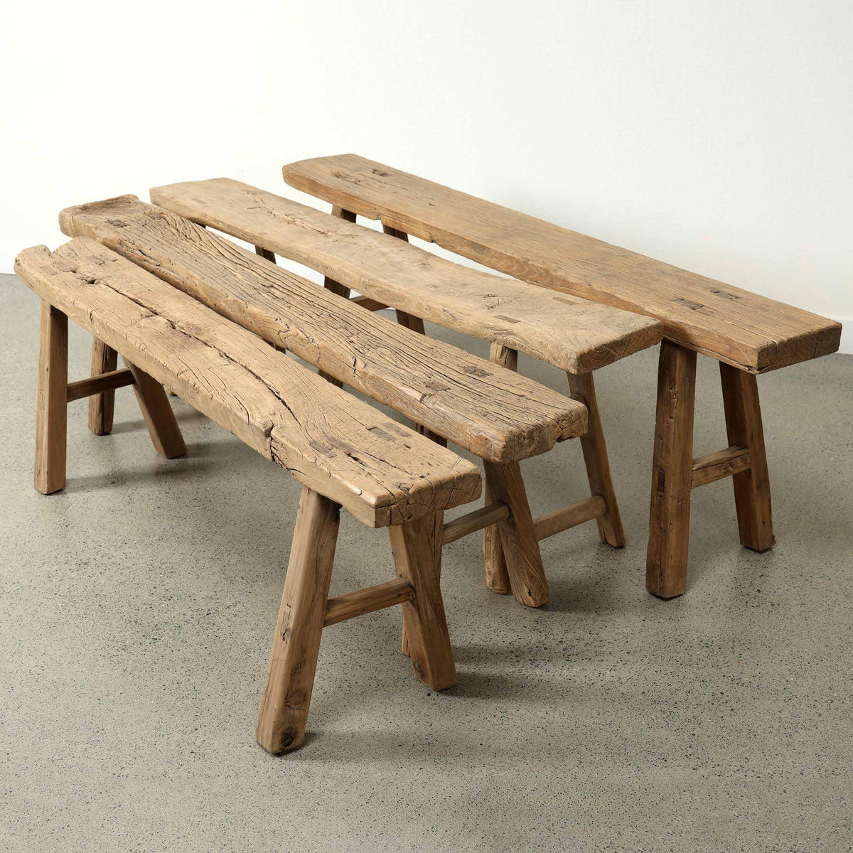 Vintage noodle bench Approx 55-65 inches long (size and finish vary)