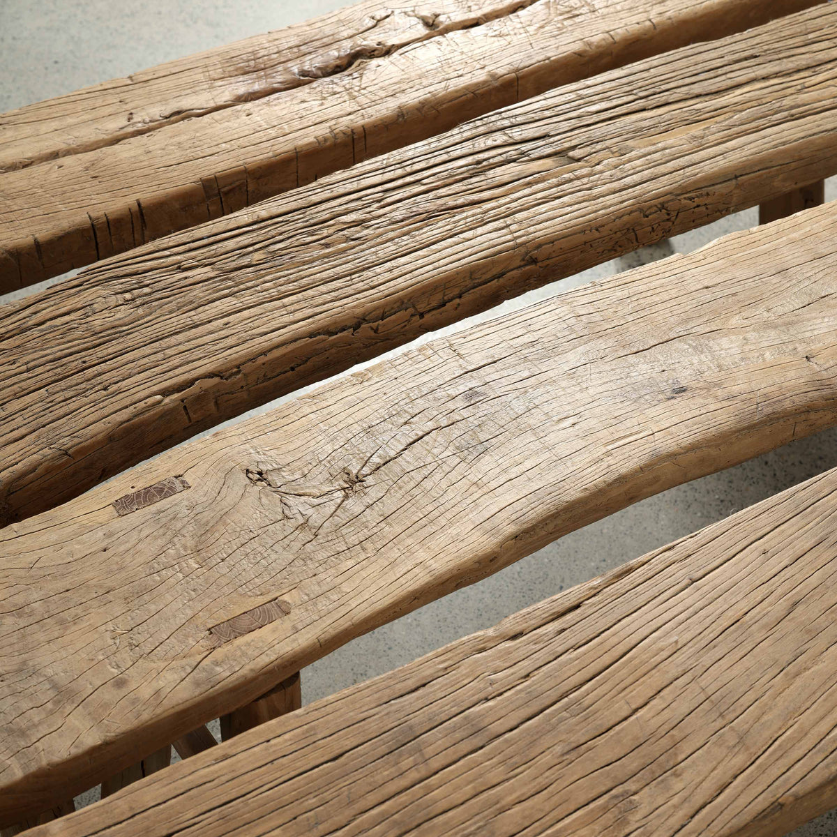 Vintage noodle bench Approx 55-65 inches long (size and finish vary)