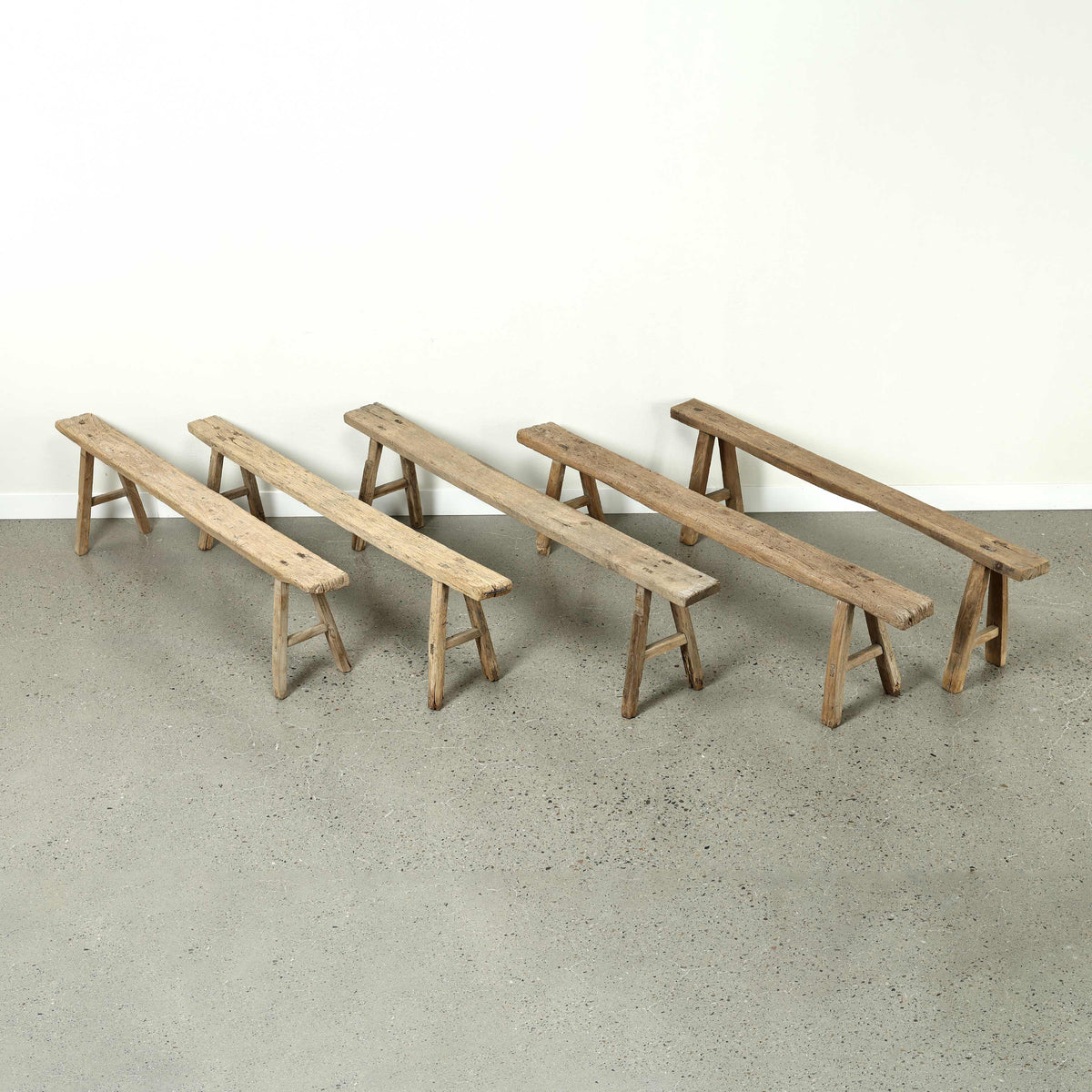 Vintage noodle bench Approx 72-84 inches long (size and finish vary)