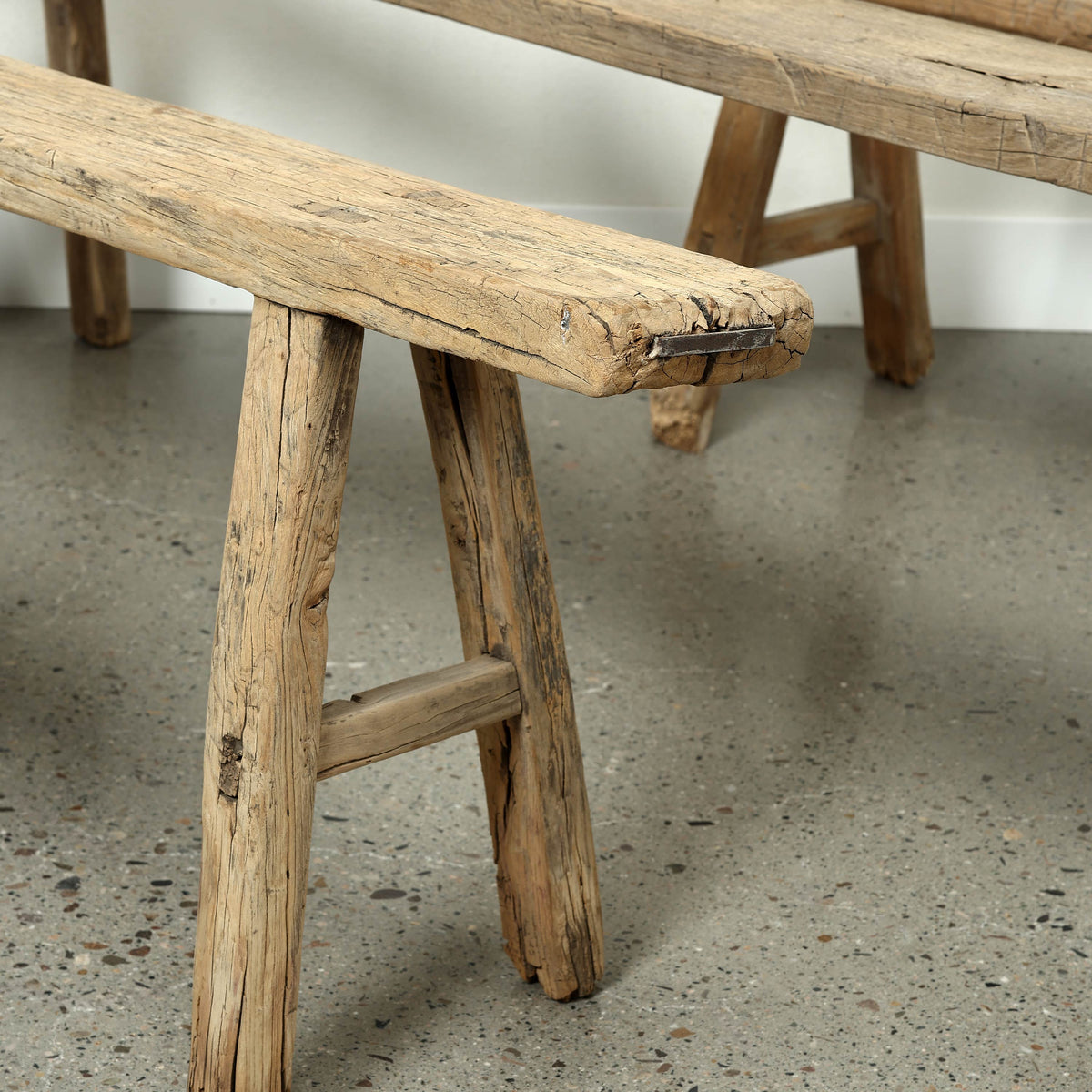 Vintage noodle bench Approx 72-84 inches long (size and finish vary)