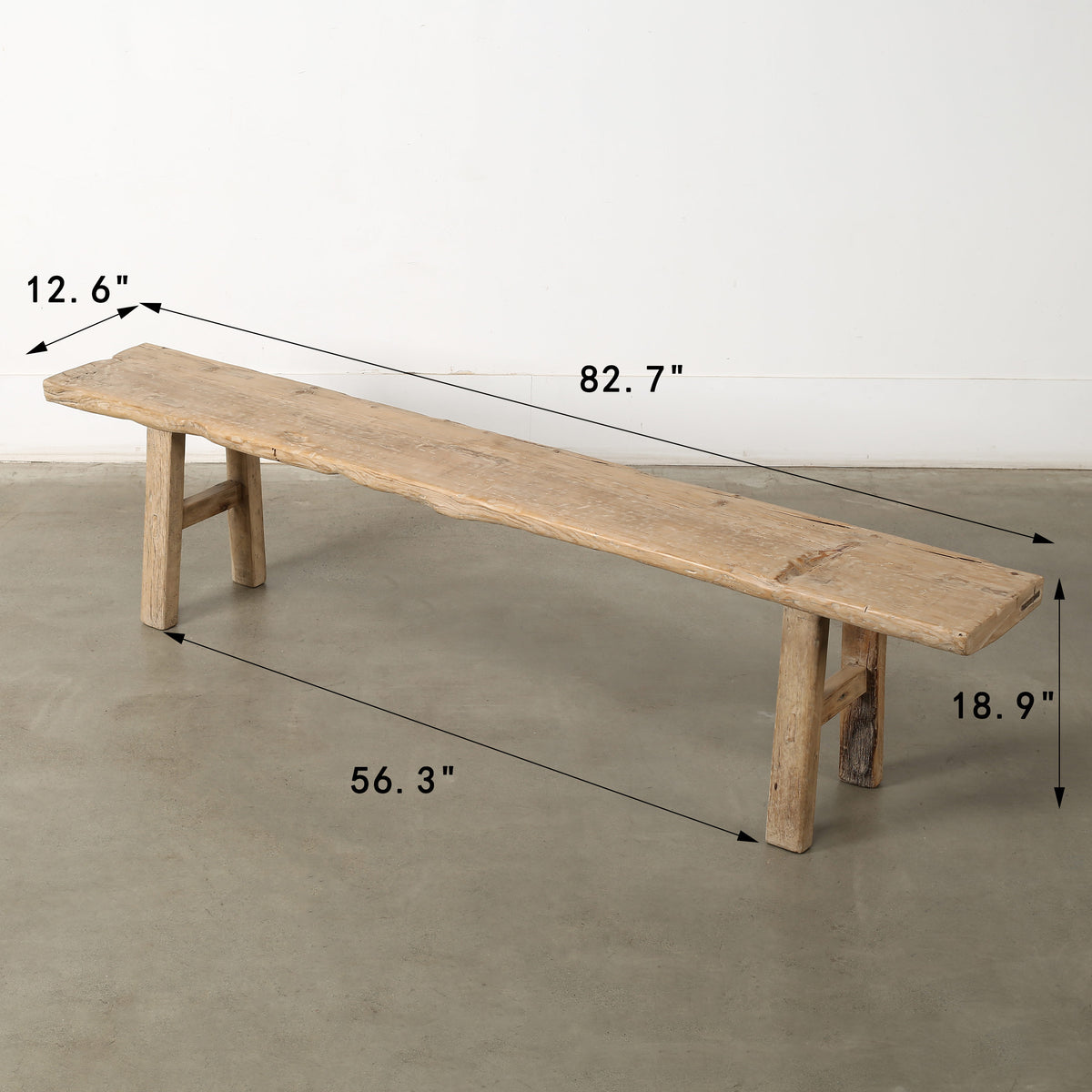 Approx.82.7 Inches Long 13 Inches Deep Hermosa Entryway Bench Weathered Natural