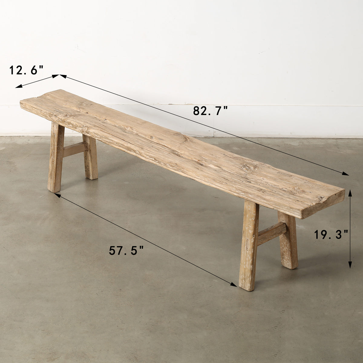 Approx.83 Inches Long 13 Inches Deep Hermosa Entryway Bench Weathered Natural