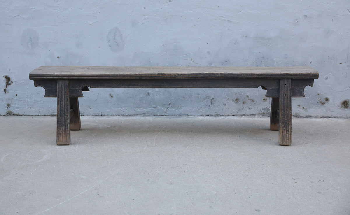 Approx. 77 Inches Long 12 Inches Deep Vintage Bench Distressed Black