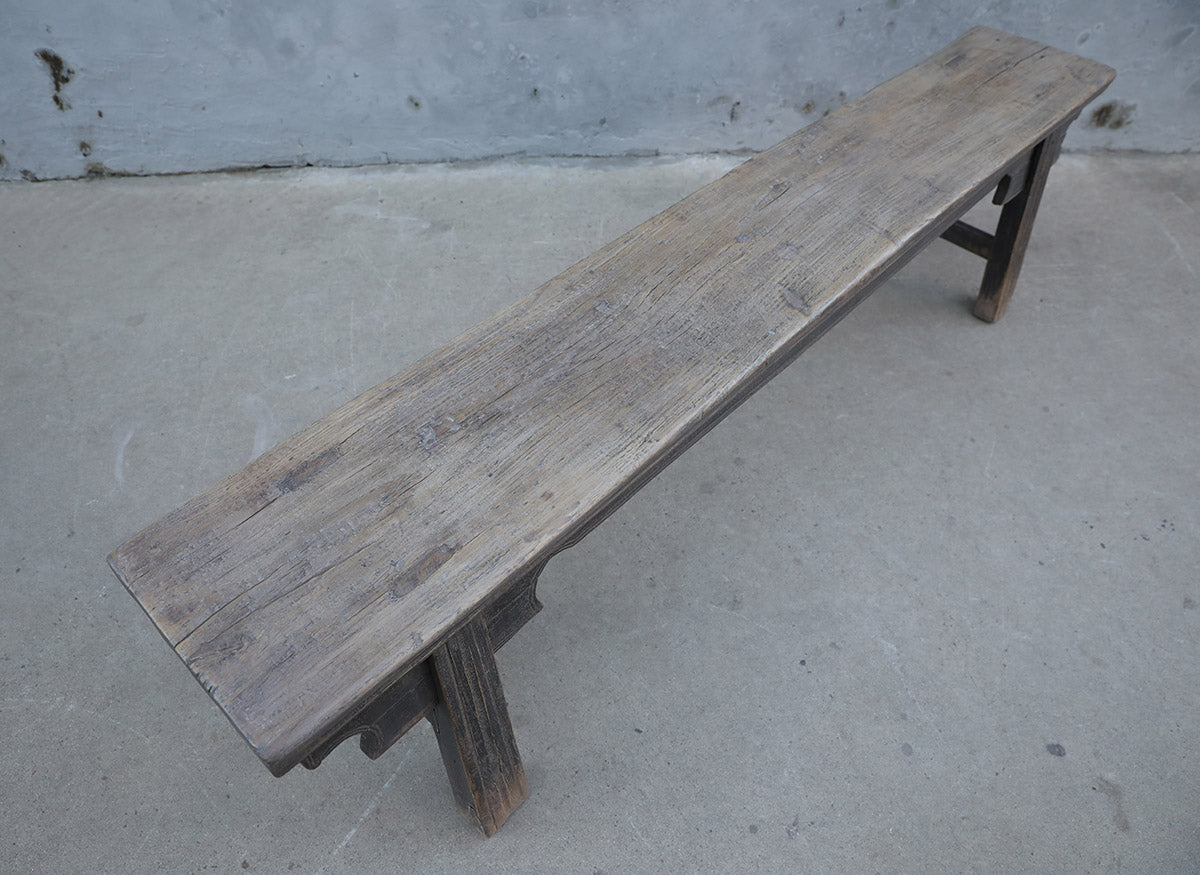 Approx. 77 Inches Long 12 Inches Deep Vintage Bench Distressed Black