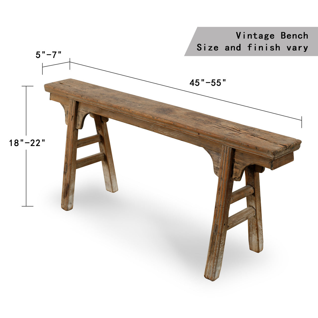 Vintage Noodle Bench with Front Panel ���������