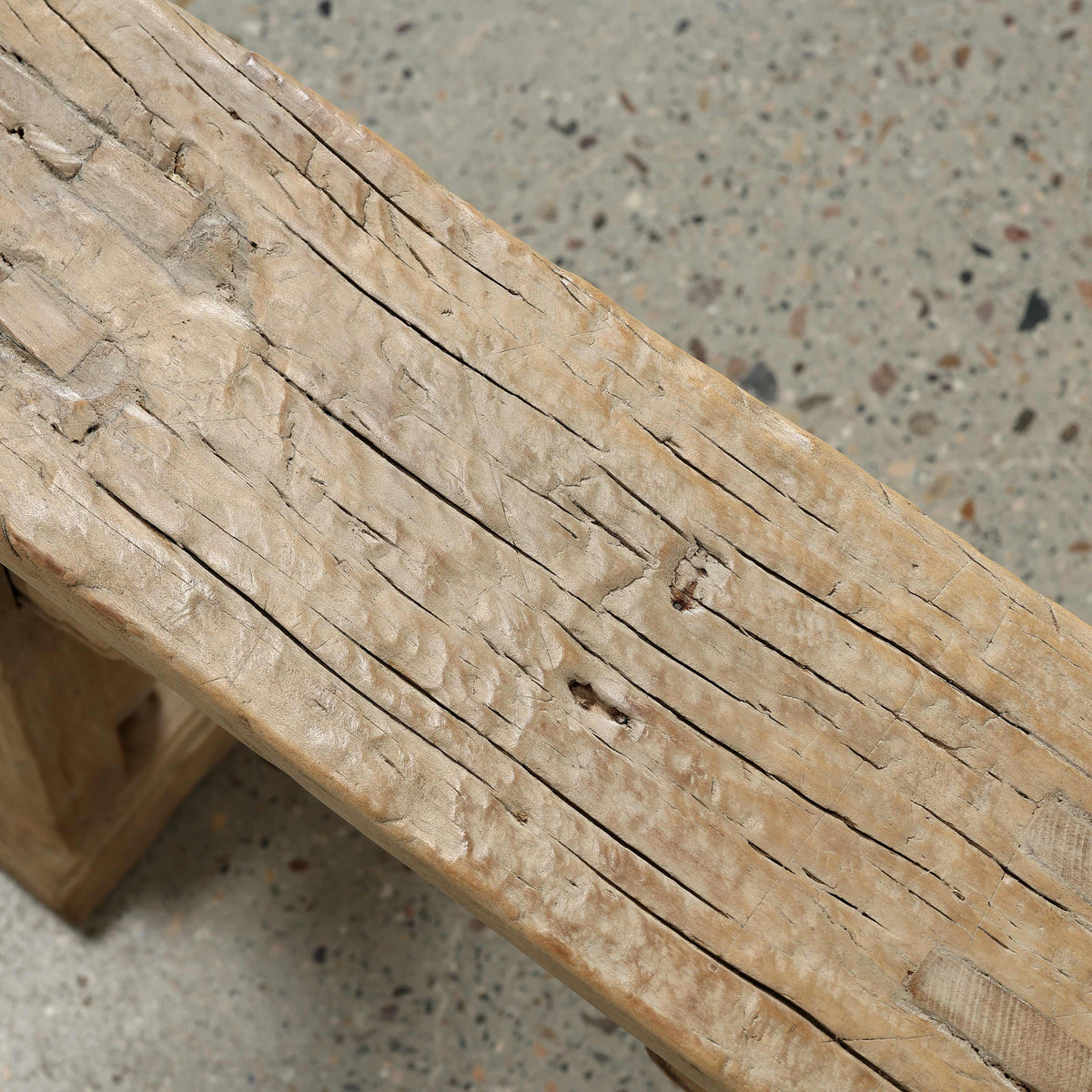 Approx. 26 Inches Long Vintage Mini Bench with Carved Lucky Cloud Panel