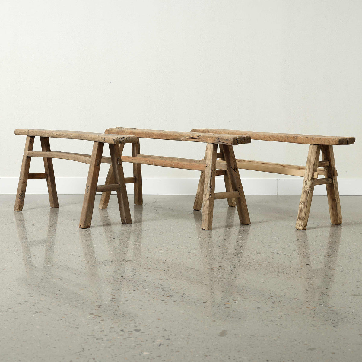 Vintage Country Board Bench Weathered Natural Wood (size vary)
