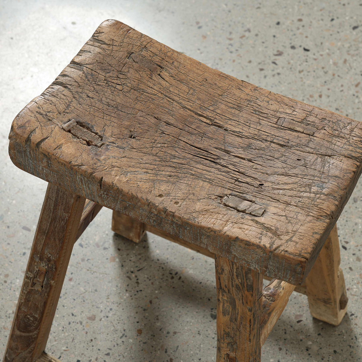 Vintage Stool Rectangular Approx.16.7 Inches Wide 9" Deep 20" High