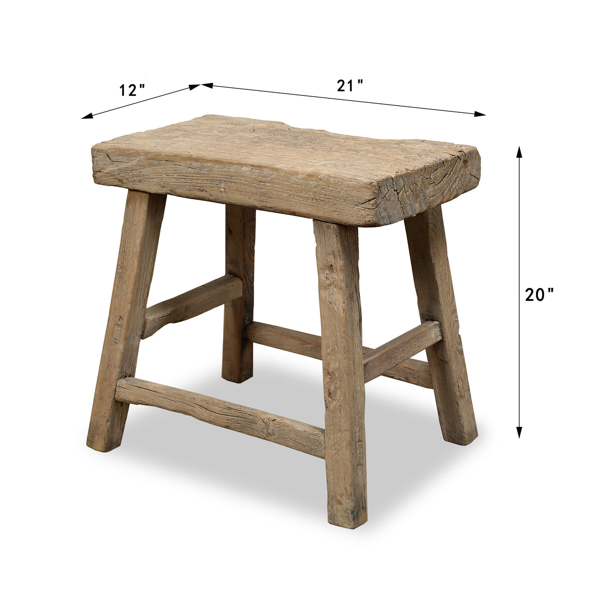 Vintage Rustic Table Approx. 21" Long 12" Deep Weathered Natural