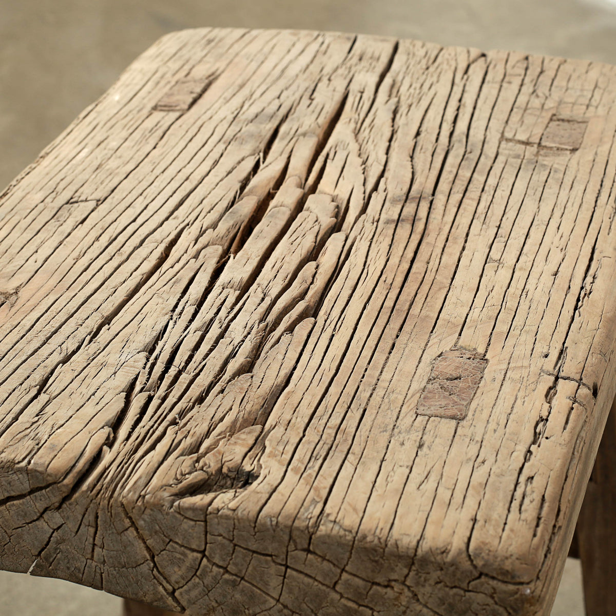 Approx. 18" Wide 13" Deep Vintage Accent Table Elmwood Weathered Natual