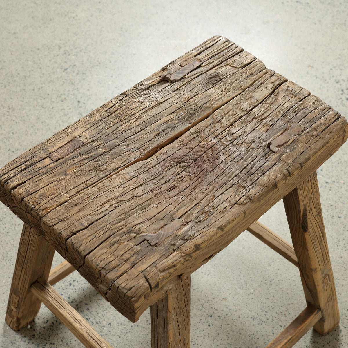 Approx. 18" Wide 12" Deep Vintage Accent Table Elmwood Weathered Natural