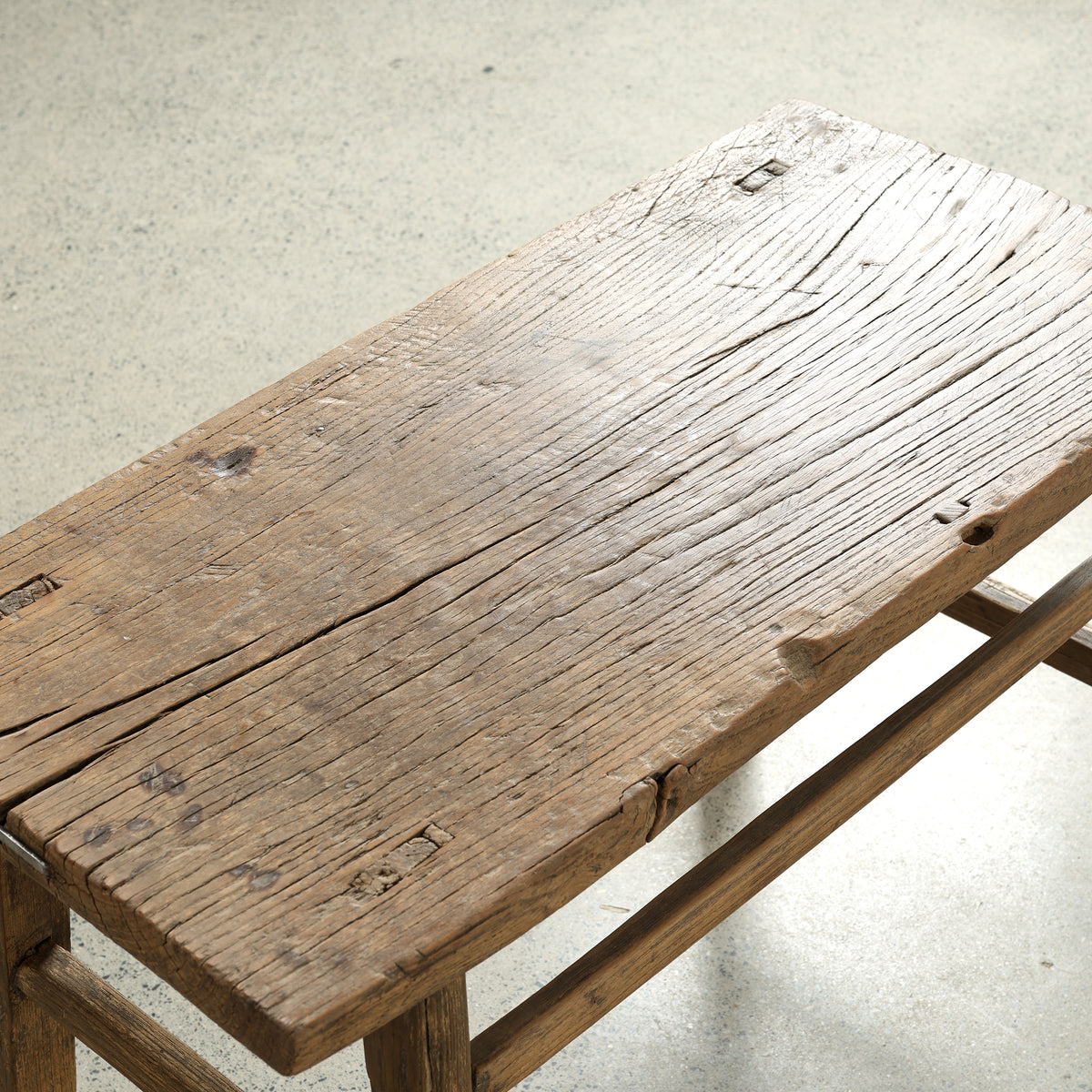 Approx. 32.7" Wide 16.1" Deep Vintage Accent Table Weathered Natural