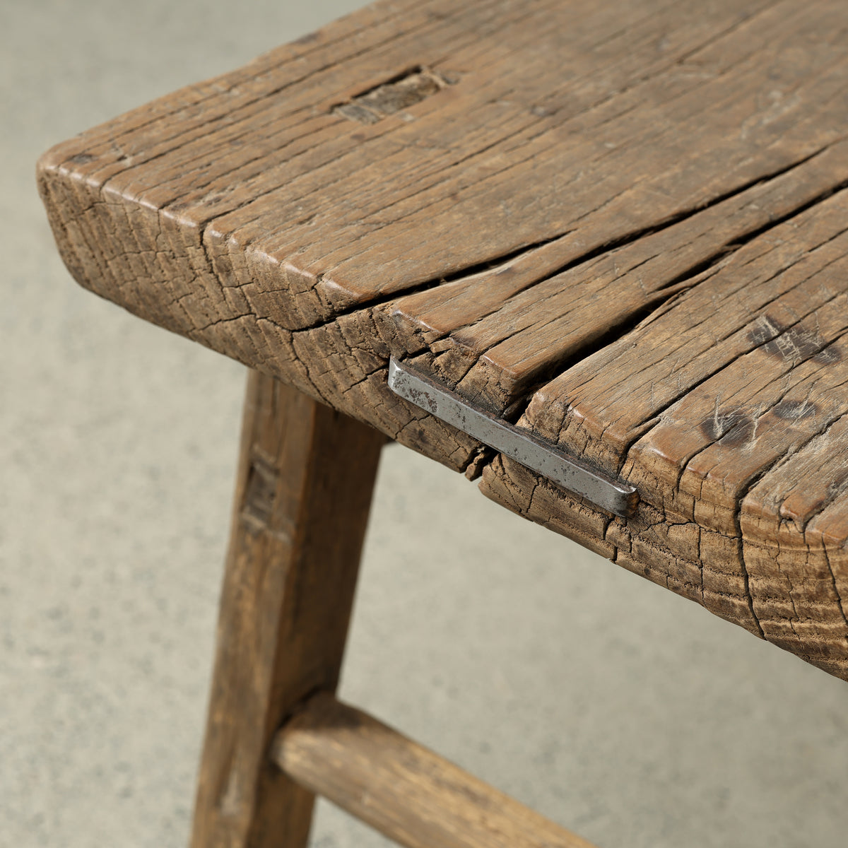 Approx. 32.7" Wide 16.1" Deep Vintage Accent Table Weathered Natural