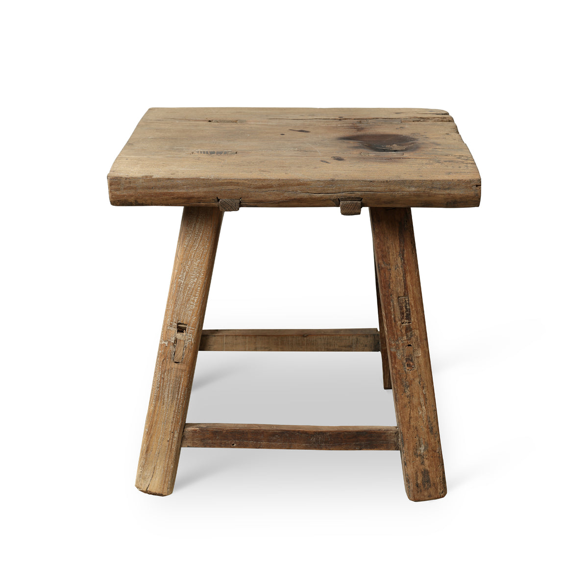 Approx. 20.9" Wide 17.9" Deep Vintage Accent Table Weathered Natural