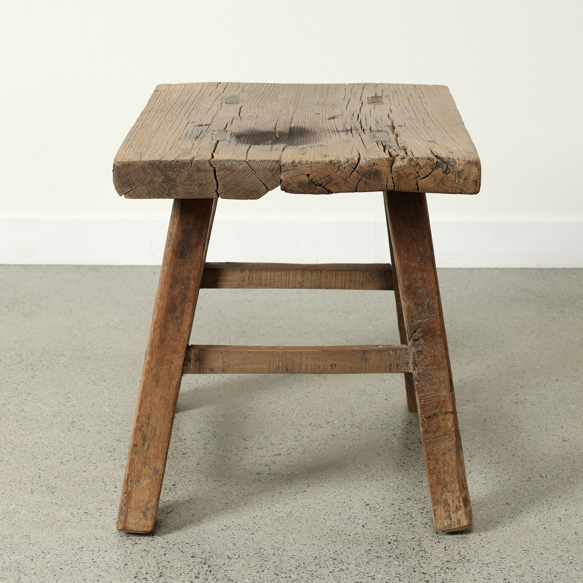 Approx. 20.9" Wide 17.9" Deep Vintage Accent Table Weathered Natural
