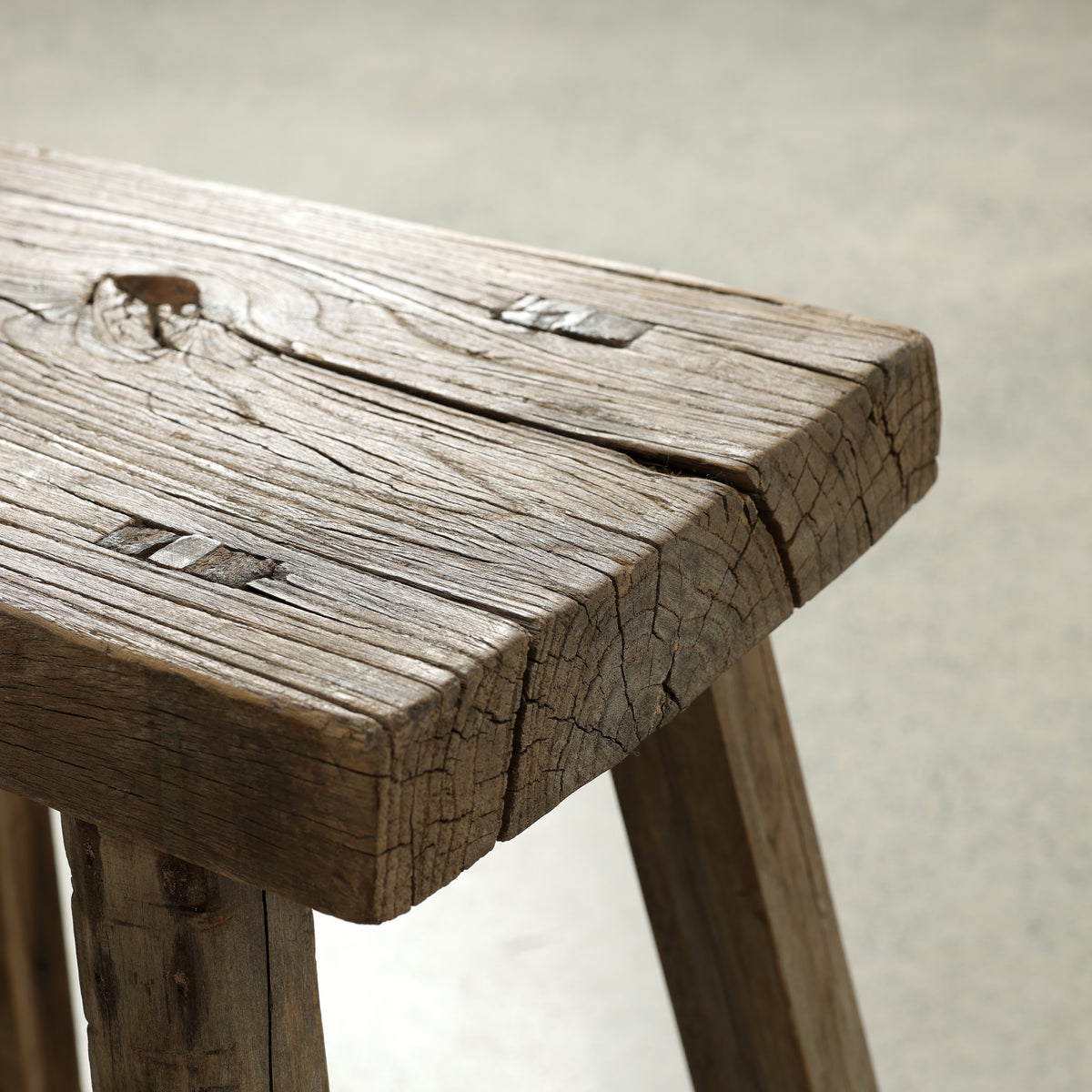 Approx. 15.7" Wide 9.1" Deep Vintage Accent Table Weathered Natural