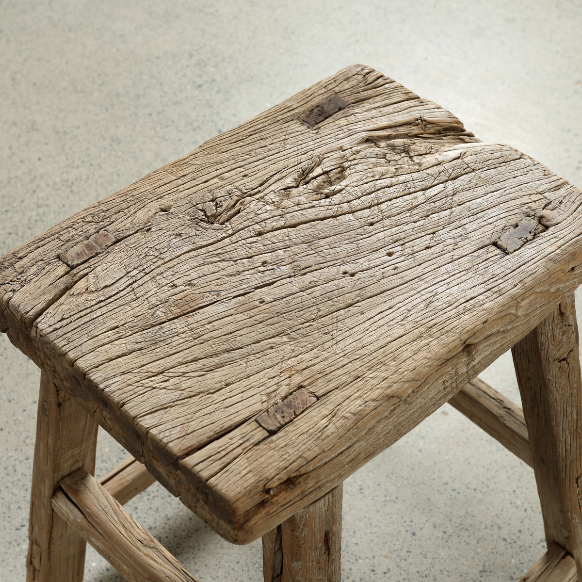 Approx. 17.3" Wide 13.4" Deep Vintage Accent Table Weathered Natural