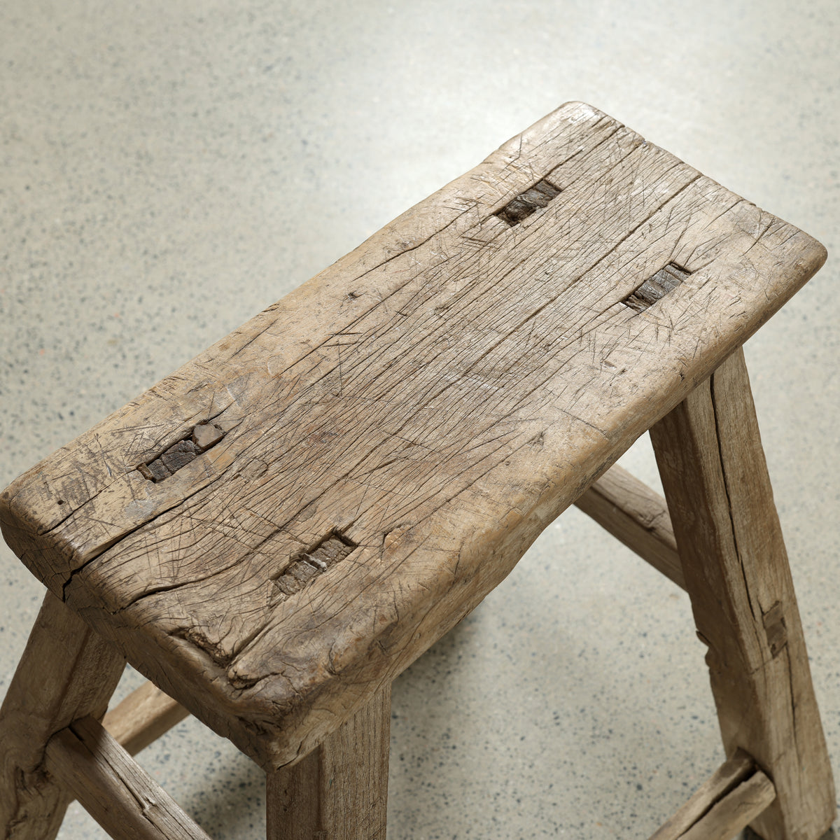Approx. 17.7" Wide 8.3" Deep Vintage Accent Table Weathered Natural