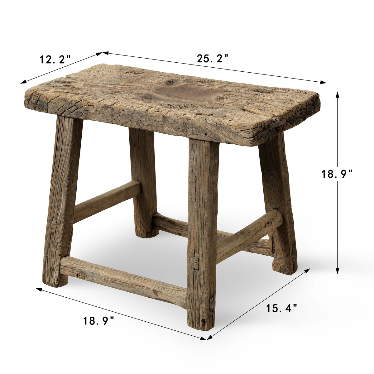 Vintage Accent Table Approx. 25.2 " Wide 12.2" Deep 18.9" High