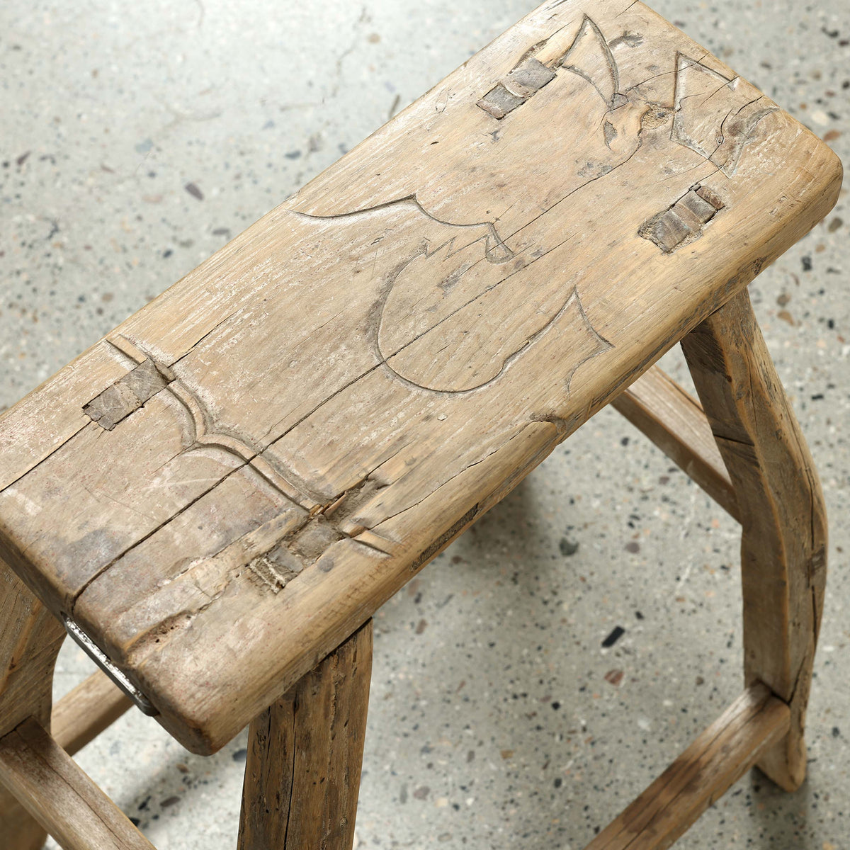 Vintage Rustic Stool 21H 15W 6.3D