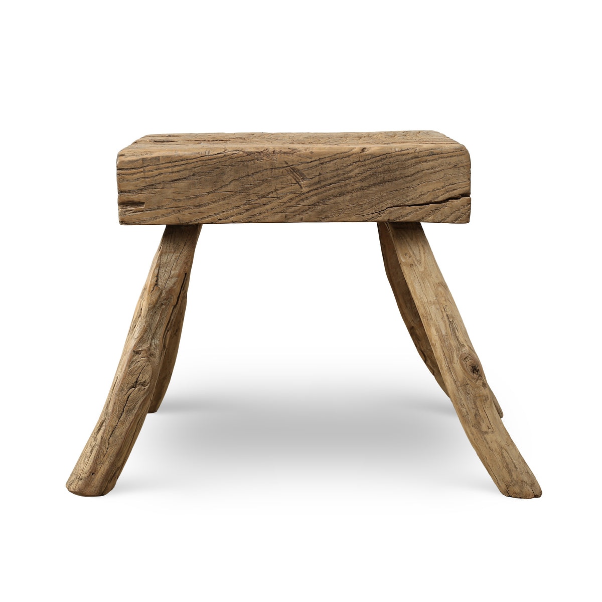 Approx. 18.9" Wide 11.8" Deep Vintage Accent Table Elmwood Weathered Natural