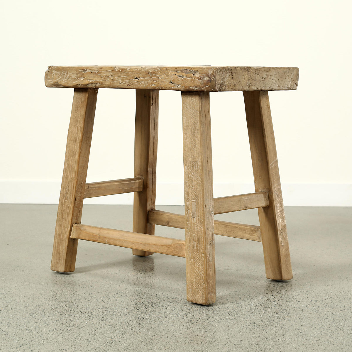 Approx. 22-26" Wide 14-16" Deep Vintage Accent Table with Unique Top Weathered Natural