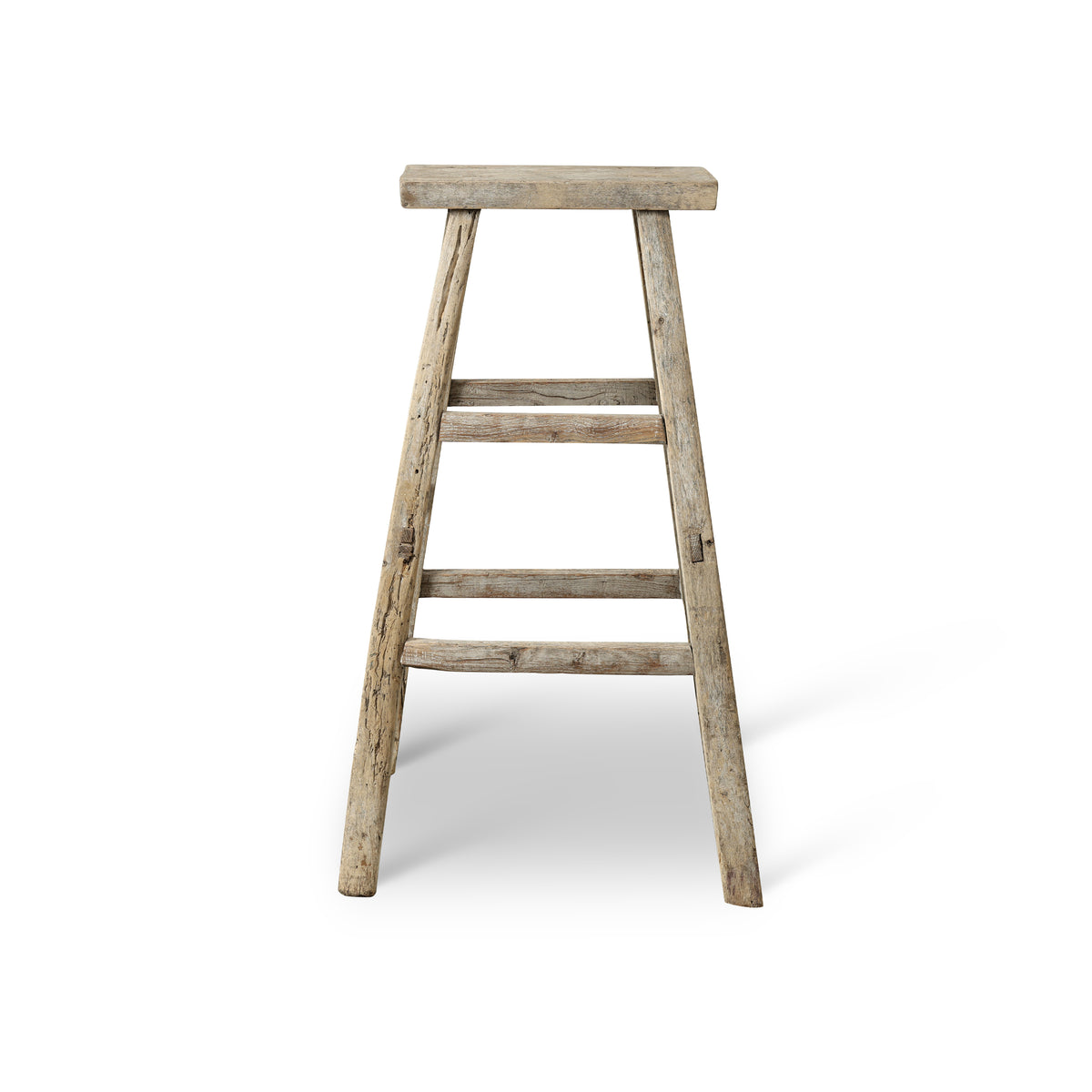 Approx. 16.5" Wide 7.9" Deep Vintage Bar Stool Weathered Natural