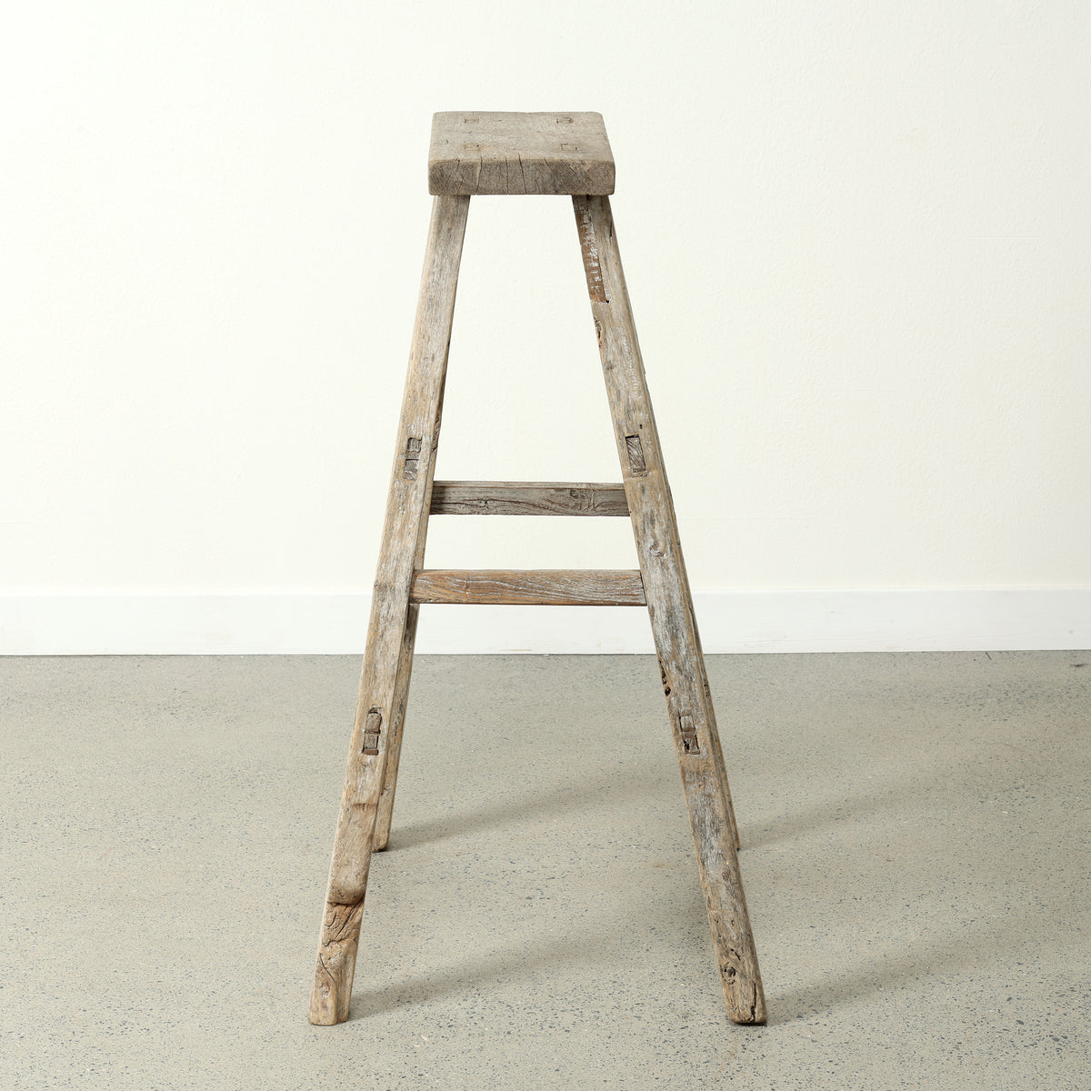 Approx. 16.5" Wide 7.9" Deep Vintage Bar Stool Weathered Natural