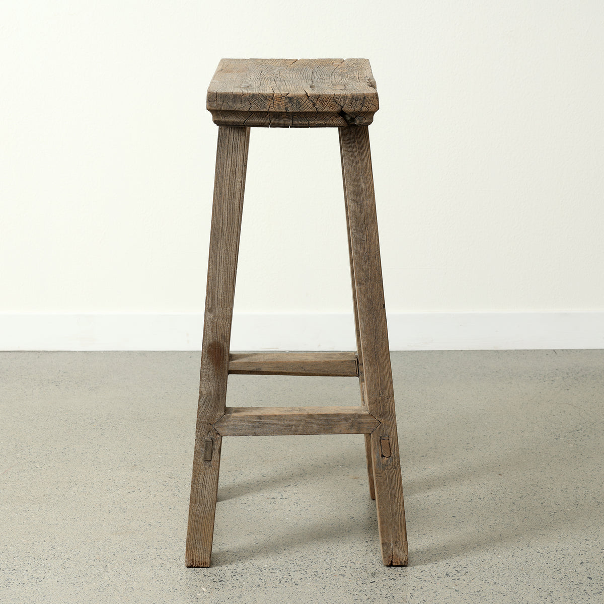 Approx. 17.3" Wide 10.6" Deep Vintage Bar Stool Weathered Natural