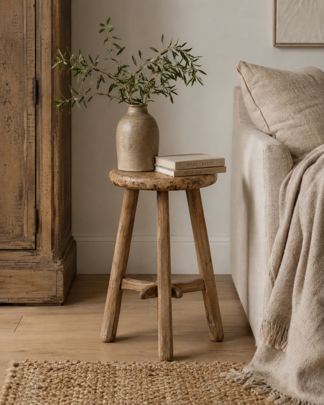 Vintage Round Stool (size & finish vary)