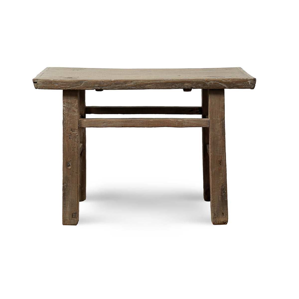 Approx. 46" Wide 24" Deep Antique Console Table Elmwood Rustic Neutral Wood Tone