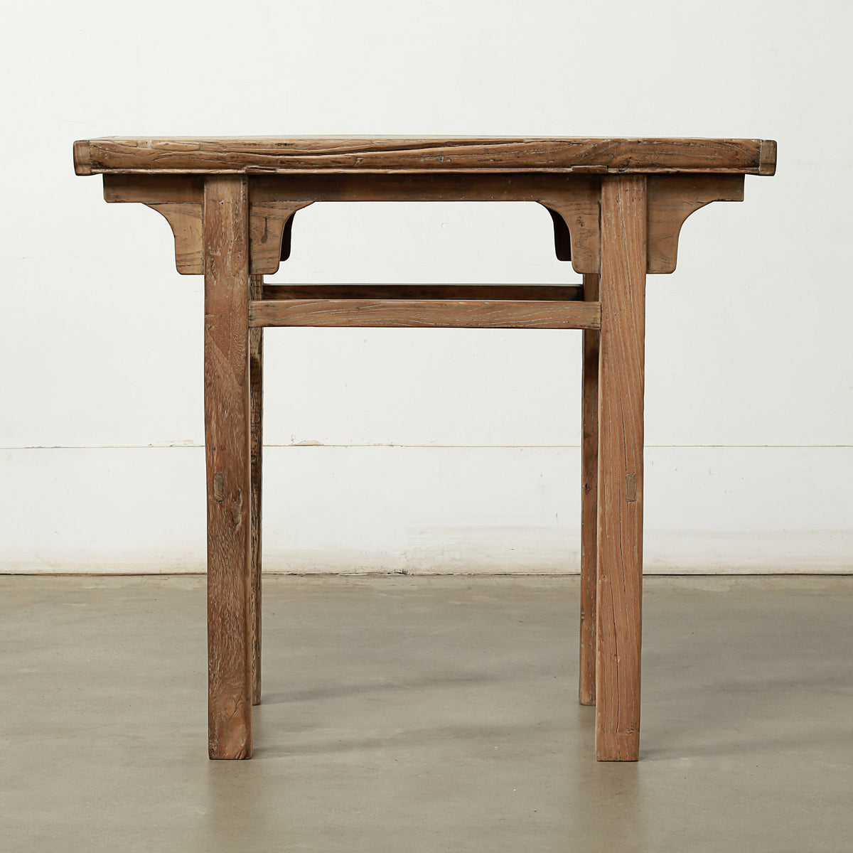 Approx. 35" Wide 16" Deep Antique Console Table Elmwood Warm Wood Tone